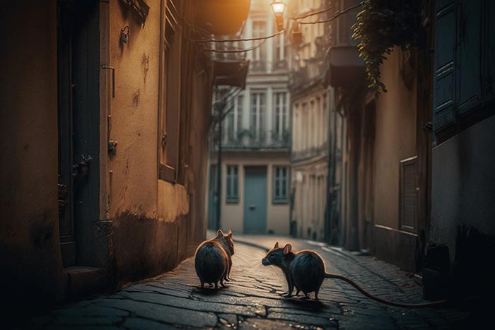 Rats dans les rues de Paris