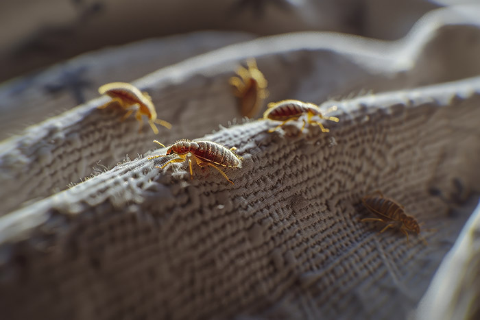 Infestation de punaises de lit dans des draps